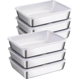 unbrand 6PCS Stainless Steel Meal Prep Containers, Stainless Steel Containers with Lids