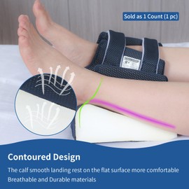 Ehucon Heel Protector Bed Sore Pillow Cushion for Pressure Sores,Heel protection Foot Wedge Pillow for Bedridden Patients Supplies, Ankle Pillow Heel Protectors for Heel Pain (Pack of 1 count,Navy)