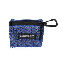 KiU K463-901 Double Mesh Card Case, W-MESH CARD Case, Lightweight, Mini Pouch, Coin Case, Card Case, Wallet, Bicolor Carabiner, Stylish, Cute, Unisex, Unisex, Blue
