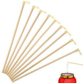 Tofficu 100pcs Paper Lantern Bamboo Pole, 28cm Lantern Stick Handle for Kids Play, Beige