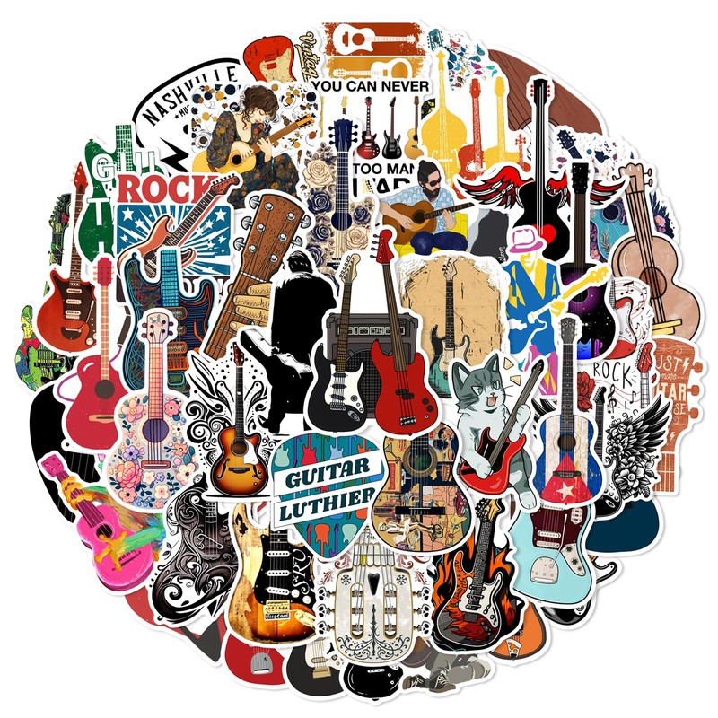 Bric Dodo Pack of 50 Guitar Stickers Car Laptop Phone