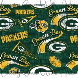 Handmade 20oz Skinny Tumbler Sublimation Transfer Green Bay Football Ready To Press