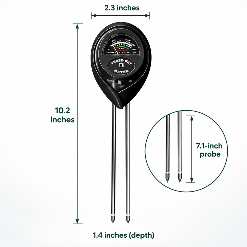 3-in-1 Soil Moisture, pH & Light Meter for Plants –