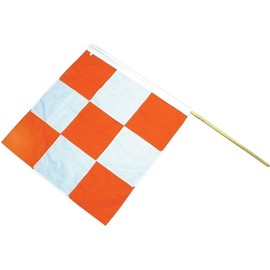 Mutual 14977 Heavy Duty Nylon Airport Flag, 36" Length x 36" Width, Orange/White