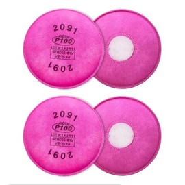 Ayybf 4PCS (2Pack) 2091 P-100 Particulate Filter, Compatible with 6000, 6200, 6800, 7000 FF-4 Series Respirators, Effective Against Dust, Torch Cutting, Chemicals