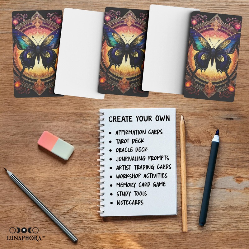 Lunaphora Blank Tarot Cards with Printed Back Design - Create