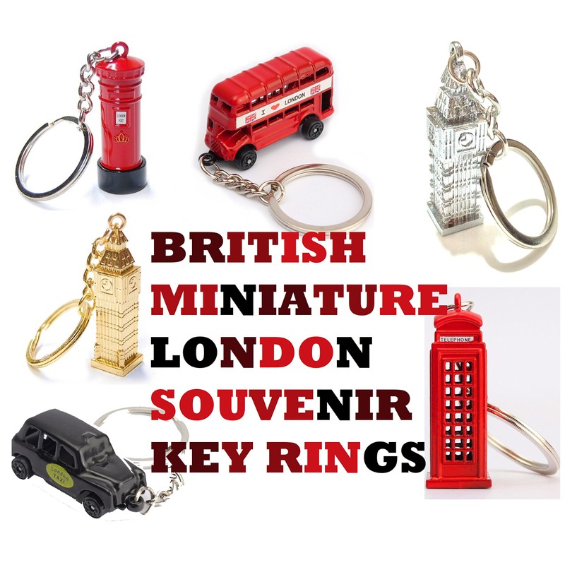 Lizzy BRITISH MINIATURE LONDON SOUVENIR KEY RING Metal Gift Locker