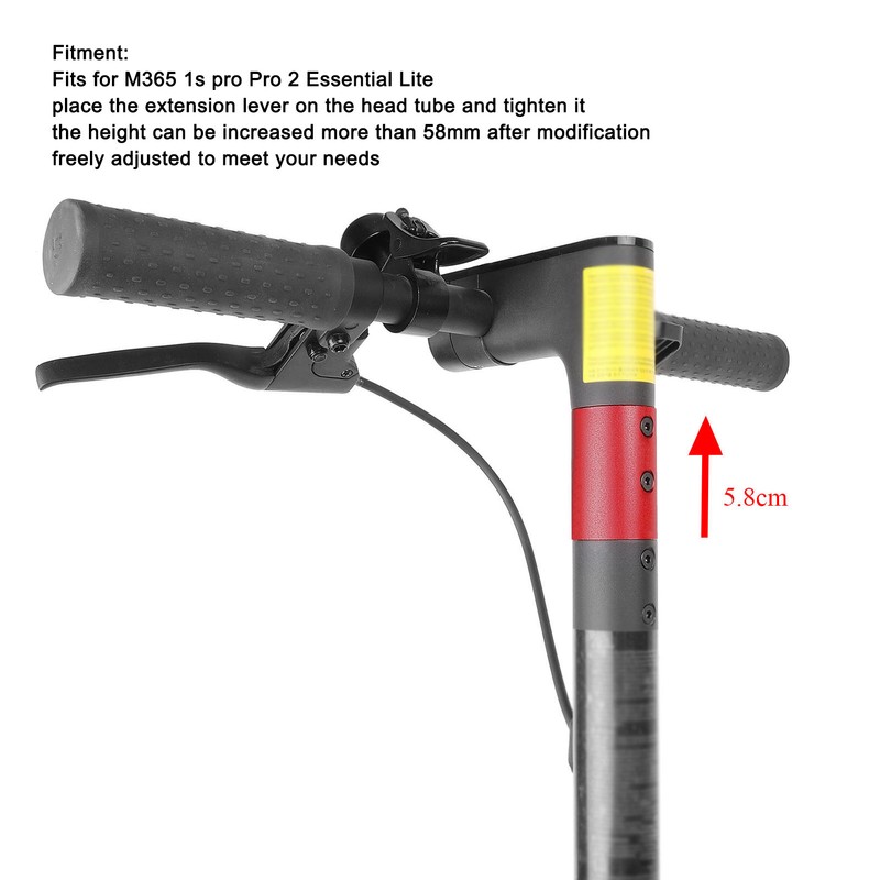 Handlebar Extension Pipe Aluminium Alloy Heightening Pole Riser for M365