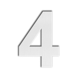 QT Modern House Number - EXTRA LARGE 10 Inch - Brushed Stainless Steel (Number 4 Four), Floating Appearance, Easy to install and made of solid 304