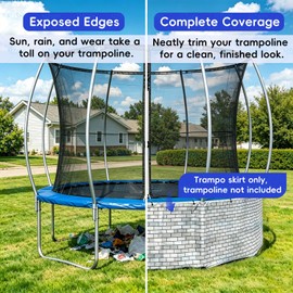 Trampoline Skirt,Suitable for 12ft and Larger Trampolines,Weather Resistant and Durable,Tool-Free Fast Installation