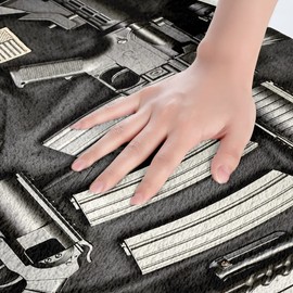Feelyou Army Rifle Machine Gun Non Slip Bath Mat Gun Pattern Microfiber Bathroom Rugs for War Theme Shaggy Absorbent Floor Mat Military Themed Bathroom Floor Indoor Doormat Bedroom Decor 16"x24"
