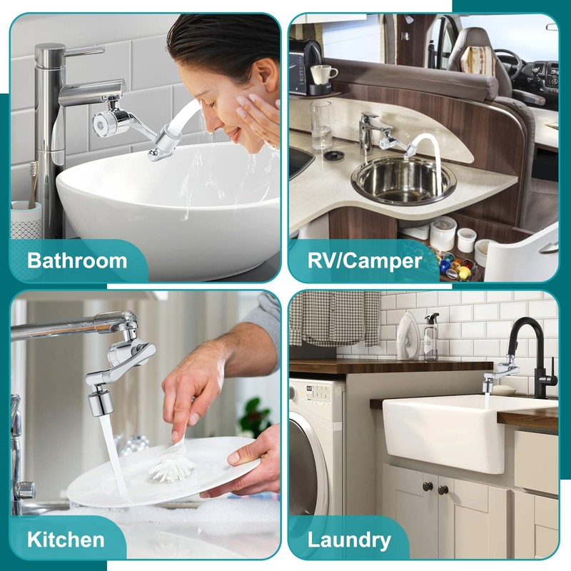 BREADEEP 1080º Sink Water Filter Faucet, Splash-proof Sink Faucet Extender