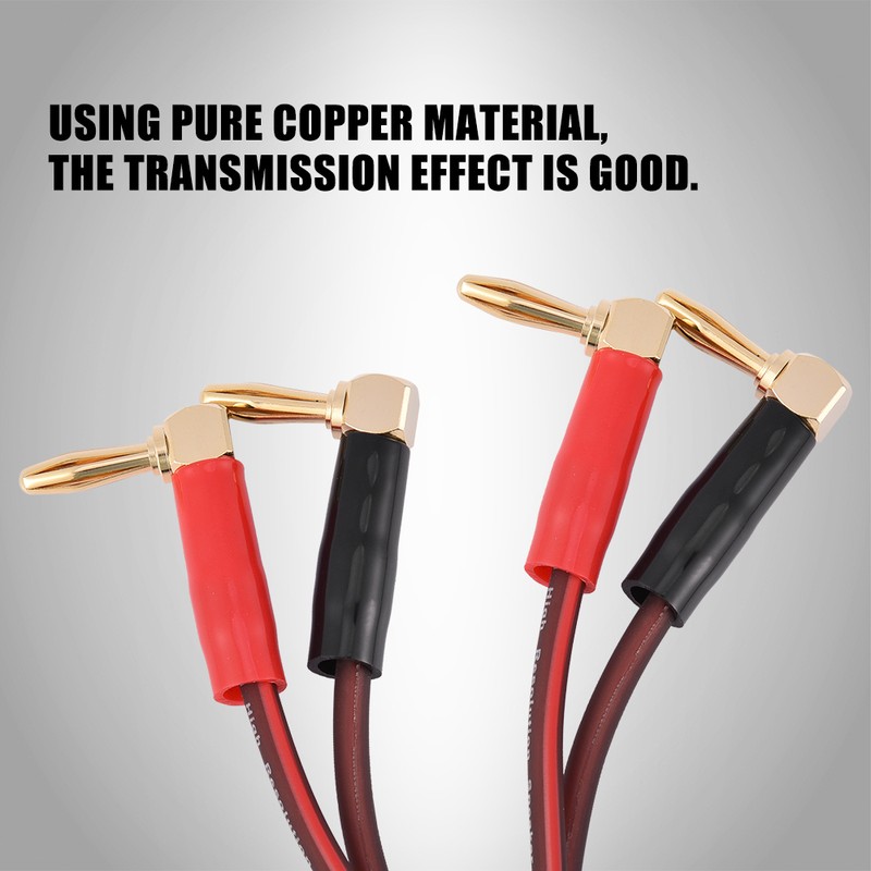 HI-FI Pure Copper Speaker Cable Right Angle L Type Banana