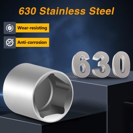 EVRBUL Stainless Steel Penta Socket 3/8" Drive 51/64" 5-Point Utility Impact Socket for 5 Point Nuts on Fire Hydrant Curb Cover or Valve