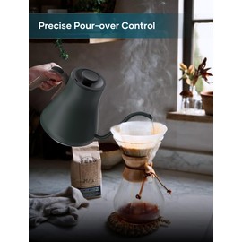 Electric Kettles, INTASTING Gooseneck Electric Kettle, ±1℉ Temperature Control, Stainless Steel Inner, Quick Heating, for Pour Over Coffee, Brew Tea, Boil Hot Water, 0.9L (Forest Green)