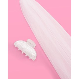 xo, Fetti Bachelorette Party Bridal Veil Claw Clip | Headband Decorations, Bride To Be Gift, Wedding