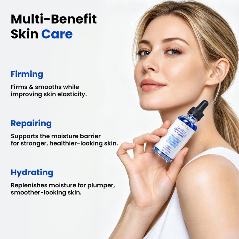 GHK-Cu Copper Peptide Anti-Aging Face Serum for Fine Lines &