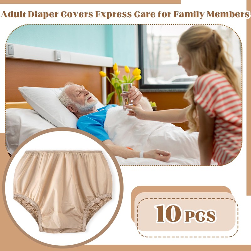 Vinsatin 10 Pcs Adult Plastic Diaper Cover Pull-On Cover Plastic
