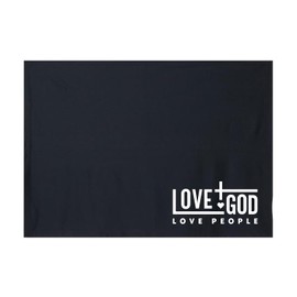 Trenz Shirt Company Christian Heavy Blend Fleece Stadium Blanket – Love God, Love People Scripture-Inspired Design, Black