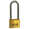 Kasp K12550L80A1 Premium Brass Padlock High Shackle Keyed Alike, Gold/Silver,