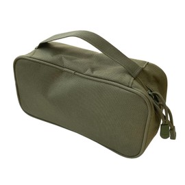 Seekdem SD-PCH01KH Multi Storage Pouch, Khaki, Size Just the Right Size for Small Items, 9.4 x 4.3 x 2.8 inches (24 x 11 x 7 cm), Olive, For Camping and Outdoors, Army Green