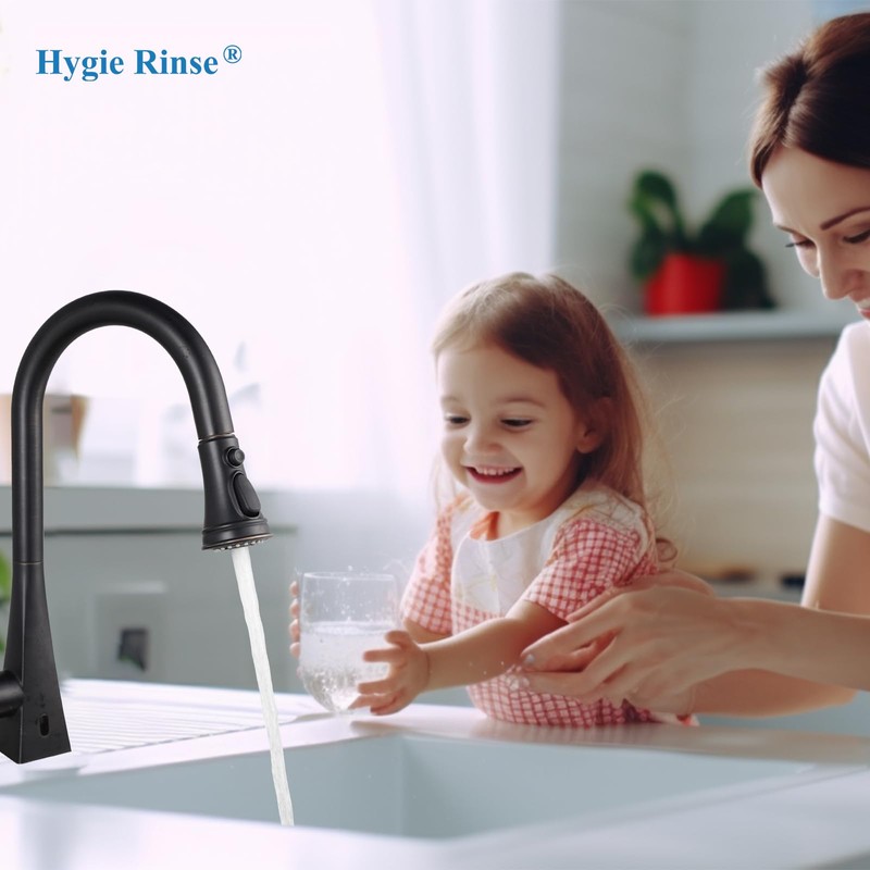 Hygie Rinse Pull Down Kitchen Faucet Sprayer Head 3 Function