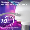 Rechargeable Battery Night Light Bulb: 3000mAh LED Bulb with Remote