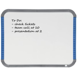 Nobo Mini Magnetic Whiteboard With Slim Frame, Portable, Wall Mountable, Portrait Or Landscape, Integrated Hand Grips & Pen Clip, 220 x 280 mm, QB05142AST