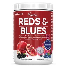 PEScience- “Reds & Blues Superfoods en Polvo, 30 Porciones, Apoyo Inmunológico Natural con Acai y Granada Extr