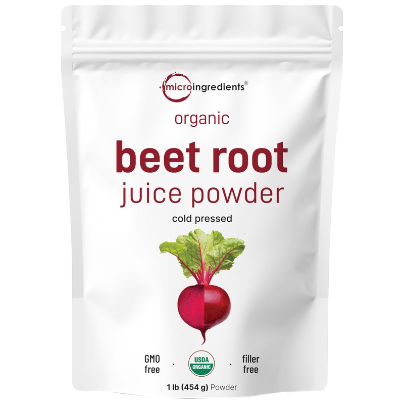 Micro Ingredients Organic Beet Root Powder, 1 Pound, Cold Pressed