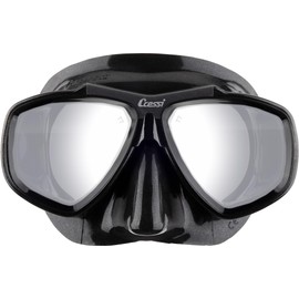CRESSI Focus Mask Black/Spectra Silver Mirrored Lens - Adjustable Unisex Dive and Snorkel Mask, Black/Mirrored Spectra Silver Lens, One Size