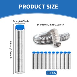 QIYUDA 10Pcs 2mm Electrical Solder Wire, Electronic Flux Rosin Core Solder