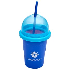 Cra-Z-Art ChillFactor Original Slushie Maker, DIY Magic Slushy Maker, Super Quick Smoothie Squeeze Cup for Milkshakes, Juices, Double Layer Cup with Lid & Spoon, Blue