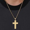 RWQIAN Men's Cross Necklace Silver Gold Black Cross Necklace with