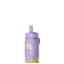 Hydrapeak 14oz Mini Fun Print Water Bottle with Straw Lid, Stainless Steel Double Wall Insulated, Leak-Proof and Spill-Proof, Sandmaid