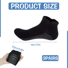 3 Pairs Yoga Socks for Women Christmas Pilates Socks Non-Slip Grip Yoga Socks Slipper Socks Men Ladies Trainer Grip Ankle Socks for Xmas Gifts Pilates Fitness Barre Ballet Barefoot Workout Trampoline