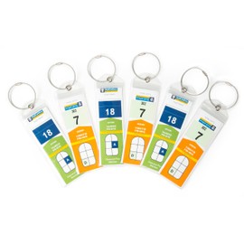 HOPEVILLE Luggage Tags for Cruises, Pack of 6 Slim Heavy Duty Waterproof PVC Luggage Tags with Clip Lock and High Quality Screwable Metal Strap, transparent