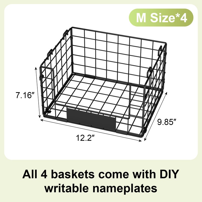 JKsmart Pantry Organizers and Storage, 4 Pack XL Stackable Wire