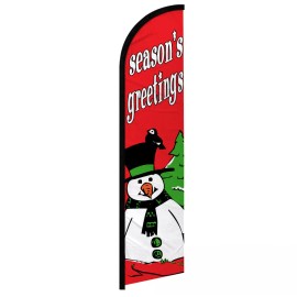 Unbranded Season's Greetings Windless Swooper Flag Christmas Xmas