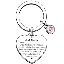 AMZQ Work Bestie Gifts Leaving Gifts for Colleagues Women Funny Birthday Gifts for Colleagues Bestie Friends Coworker Moving Away Going Away Gifts Keyring