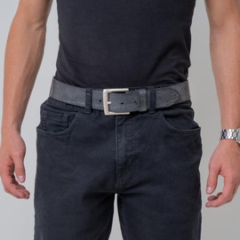 BELTINGER Soft Full Cowhide Leather Belt Used Look 4 cm | Leather Belt for Men 40 mm | Denim Belt Vintage Look, Black, antique silver, XX-Large