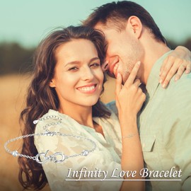 Mic Tai Infinity Love Bracelet for Women 925 Sterling Silver Infinity Bracelet Adjustable Love Bracelet Birthday Jewelry Gift for her