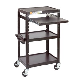 ECR4Kids AV Presentation Cart Stand, Rolling Storage, Black