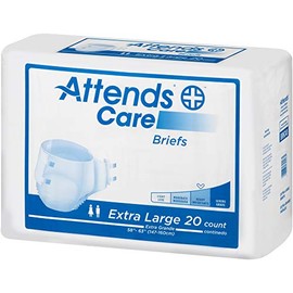 Attends Care Briefs with Odor-Shield for Adult Incontinence Care, XL, Unisex, 20 Count(Pack of 3)