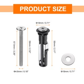 uxcell 2Pcs Universal Toilet Seat Bolts Kit, Stainless Steel Heavy Duty Toilet Seat Hinge Screws for Toilet Cover Maintenance