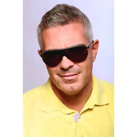 Aloha Eyewear "Bahamaz Mens Womens Bifocal Aluminum Aviator Sunglass Tinted Readers 100% UV (Solid Black w/Smoke +2.50)