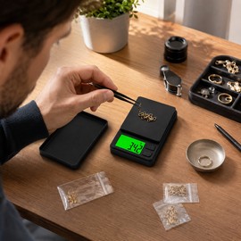 Digital Pocket Scale 1000g x 0.1g Mini Gram Scale with Backlit LCD, 7 Units & Tare Function for Food, Jewelry, Coffee & Travel