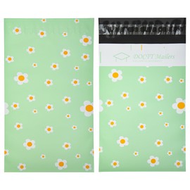 DOCTT Mailers - Poly Mailers 6x9-3.15Mil 100 Pack - Envelopes 6x9 - Poly Bags for Shipping 6x9 - Polymailer 6x9 - Mailers Poly Bags 6x9 - Shipping Bags 6x9(Green Flower)