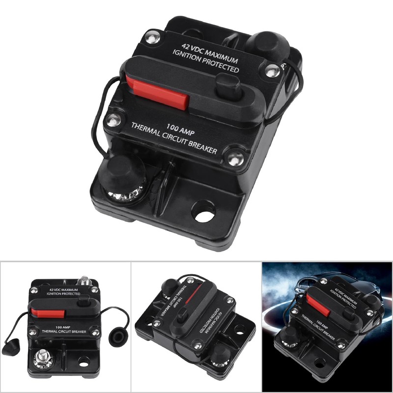 DC12V-42V Car Stereo Audio Inline Circuit Breaker Manual Reset(100A)