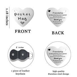 Best Friend Birthday Gifts for Friend Thank You Gifts for Friends Funny Pocket Hug Keychain Gifts for Best Friend Friendship Gifts for Women Friends Bestie Keyring Gifts for Best Friend Sister